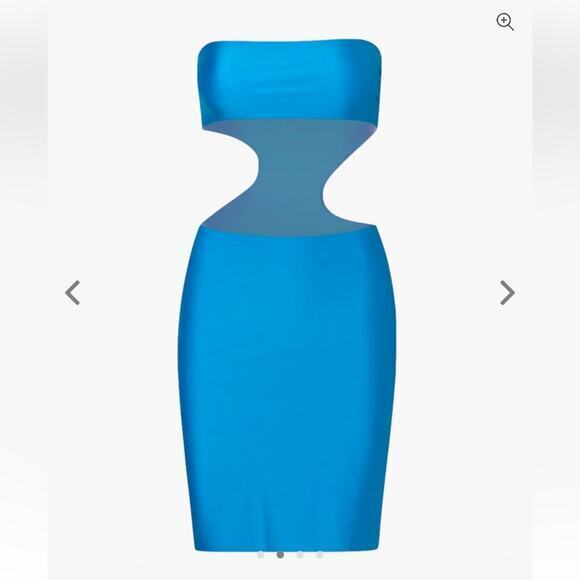 BAOBAB Collection Mambo Asymmetric Cut Out Mini‎ Dress Azulado Blue Large New - Picture 4 of 15